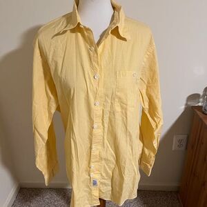 NWOT Saks Fifth Avenue Yellow Gingham Button-Up Shirt - Medium